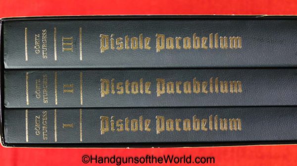Pistole Parabellum, Book, Joachim Gortz & Geoffrey L. Sturgess, Gortz & Sturgess, original, collectible, 3, Three, V, Volume, set, with slip case