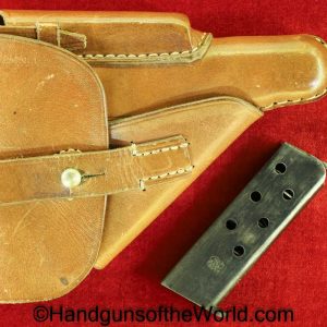 Browning, FN, 1910, Holster, Dutch, Contract, Brown, leather, breakaway, original, collectible, Holland, Netherlands, handgun, pistol, break away