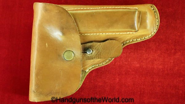 CZ-27, Police Marked, Holster, tan, leather, original, collectible, CZ, 27, CZ27, CZ 27, police, German, Germany, WWII, WW2, RBn, RBnr, Czech, Czechoslovakia