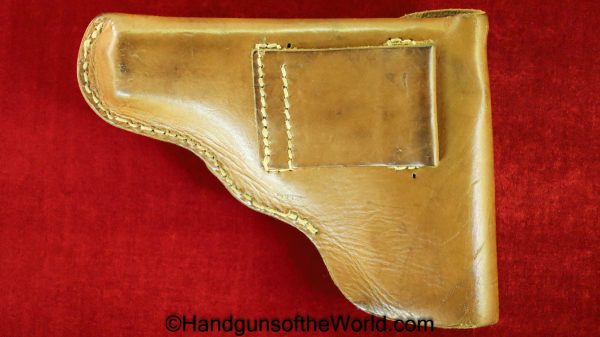 CZ-27, Police Marked, Holster, tan, leather, original, collectible, CZ, 27, CZ27, CZ 27, police, German, Germany, WWII, WW2, RBn, RBnr, Czech, Czechoslovakia