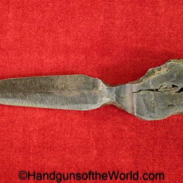 Knife, Made From Iron Shrapnel, Made, From, Iron, Shrapnel, GI, Original, Collectible, Souvenir, WWII, WWI, WW2, WW1, Oddity, Curiosity, Relic, Theatre