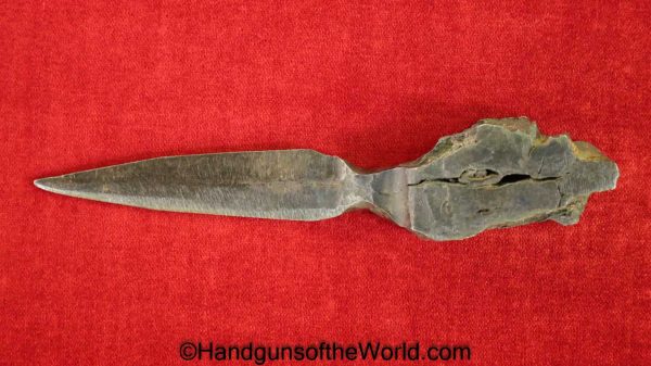 Knife, Made From Iron Shrapnel, Made, From, Iron, Shrapnel, GI, Original, Collectible, Souvenir, WWII, WWI, WW2, WW1, Oddity, Curiosity, Relic, Theatre