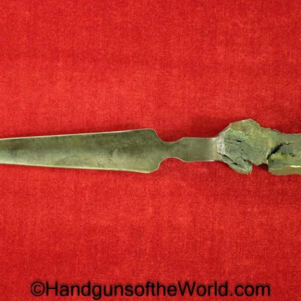 Knife, Made From Iron Shrapnel, Made, From, Iron, Shrapnel, GI, Original, Collectible, Souvenir, WWII, WWI, WW2, WW1, Oddity, Curiosity, Relic, Theatre
