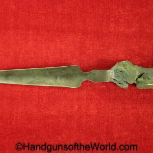 Knife, Made From Iron Shrapnel, Made, From, Iron, Shrapnel, GI, Original, Collectible, Souvenir, WWII, WWI, WW2, WW1, Oddity, Curiosity, Relic, Theatre
