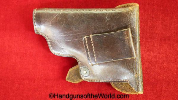 Ortgies, Vest Pocket, Holster, unmarked, brown, leather, original, collectible, German, Germany, vp, handgun, hand gun, pistol, old, real, vintage