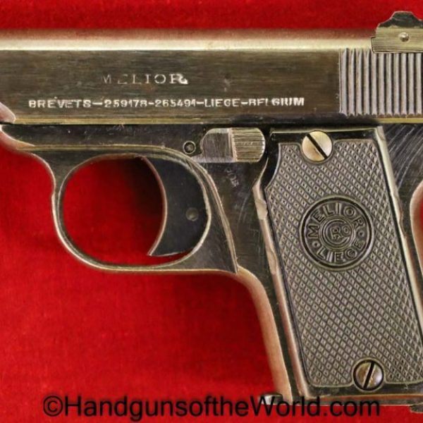 Melior, New Model, 1920, 6.35mm, German, WWII, Era, WW2, Model, handgun, pistol, C&R, collectible, VP, Vest Pocket, 6.35, Belgian, Belgium, Germany, 25, .25