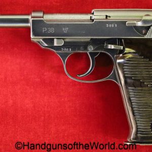 Mauser, P.38, BYF42, 9mm, German, WWII, WW2, Germany, handgun, pistol, C&R, collectible, byf, 42, 1942, P38, P 38, P-38, byf 42, byf-42, Walther