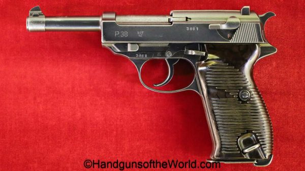 Mauser, P.38, BYF42, 9mm, German, WWII, WW2, Germany, handgun, pistol, C&R, collectible, byf, 42, 1942, P38, P 38, P-38, byf 42, byf-42, Walther
