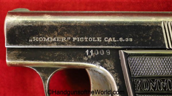 Kommer, Model 2, 6.35mm, German, Eagle N, Proofed, Germany, E/N, handgun, pistol, C&R, collectible, Model II, Model, 2, II, VP, vest pocket, 6.35, 25, .25