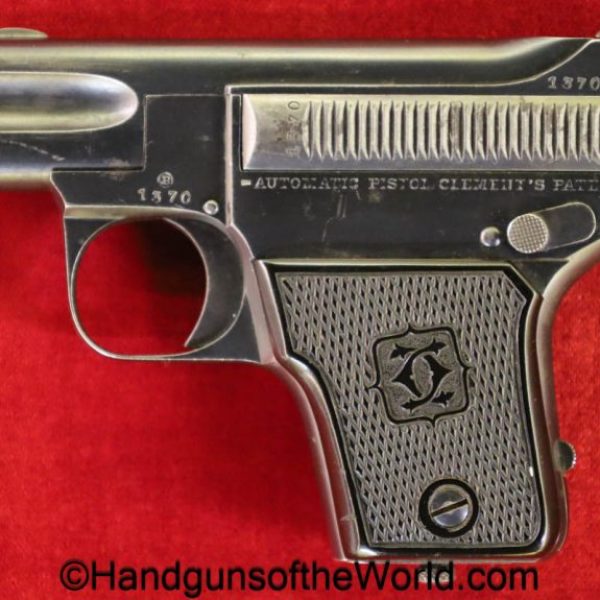 Clement, 1907, 6.35mm, 1st, Variation, Model, first, variant, 6.35, 25, .25, acp, auto, Belgian, Belgium, handgun, pistol, C&R, collectible, VP, Vest Pocket