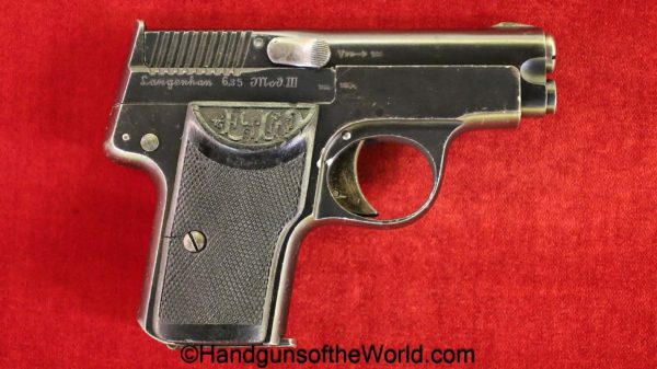 Langenhan, Model III, 6.35mm, Model 3, German, Germany, handgun, pistol, C&R, collectible, VP, Vest Pocket, 6.35, 25, .25, acp, auto, Model, 3, III