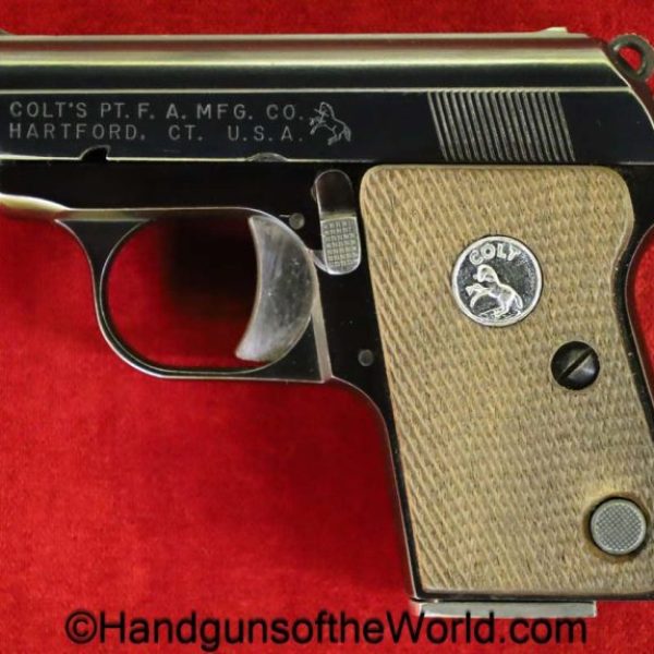 Colt, Junior, .25, 1970, with Box, handgun, pistol, C&R, collectible, VP, vest pocket, 25, acp, auto, 6.35mm, 6.35, Spain, Spanish, boxed, Astra, Cub