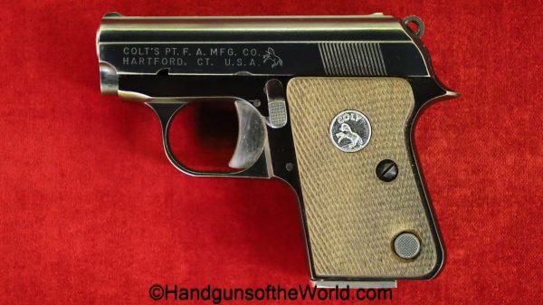 Colt, Junior, .25, 1970, with Box, handgun, pistol, C&R, collectible, VP, vest pocket, 25, acp, auto, 6.35mm, 6.35, Spain, Spanish, boxed, Astra, Cub