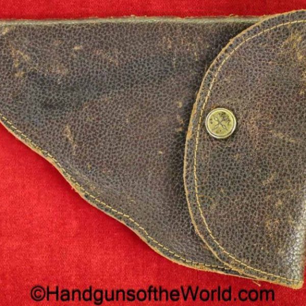 Browning, FN, 1905, 1906, Holster, original, collectible, unmarked, brown, leather, pebble grain, left handed, left hand, period, vintage, old, real