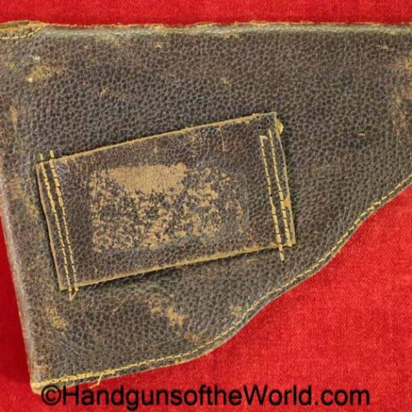 Browning, FN, 1905, 1906, Holster, original, collectible, unmarked, brown, leather, pebble grain, left handed, left hand, period, vintage, old, real