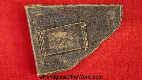 Browning, FN, 1905, 1906, Holster, original, collectible, unmarked, brown, leather, pebble grain, left handed, left hand, period, vintage, old, real