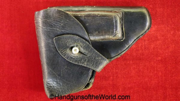 Browning, FN, 1906, Holster, unmarked, black, leather, 1905, model, original, collectible, handgun, pistol, Belgian, Belgium, real, old, vintage