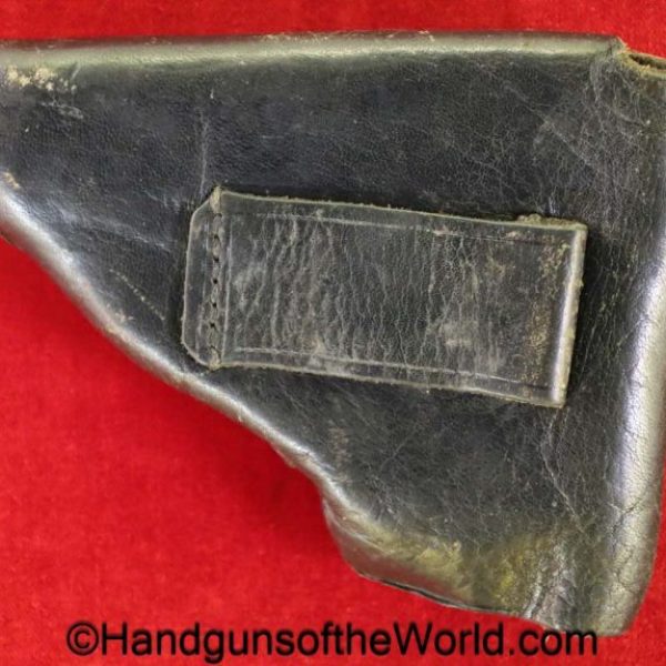 Browning, FN, 1906, Holster, unmarked, black, leather, 1905, model, original, collectible, handgun, pistol, Belgian, Belgium, real, old, vintage