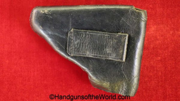 Browning, FN, 1906, Holster, unmarked, black, leather, 1905, model, original, collectible, handgun, pistol, Belgian, Belgium, real, old, vintage