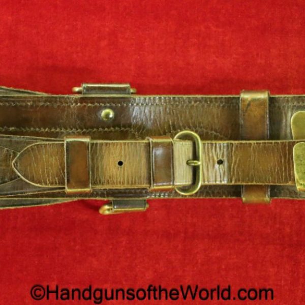British, Sam Browne, Belt, brown, leather, with brass fittings, Boer War, WWI, era, WW1, original, collectible, Britain, UK, English, England, United Kingdom