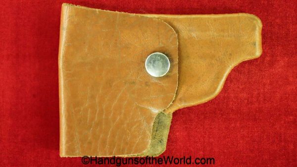 Clement, 1907, Holster, unmarked, soft, brown, leather, original, collectible, handgun, pistol, model, vintage, real, old, period, Belgian, Belgium