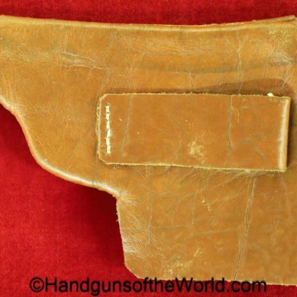 Clement, 1907, Holster, unmarked, soft, brown, leather, original, collectible, handgun, pistol, model, vintage, real, old, period, Belgian, Belgium