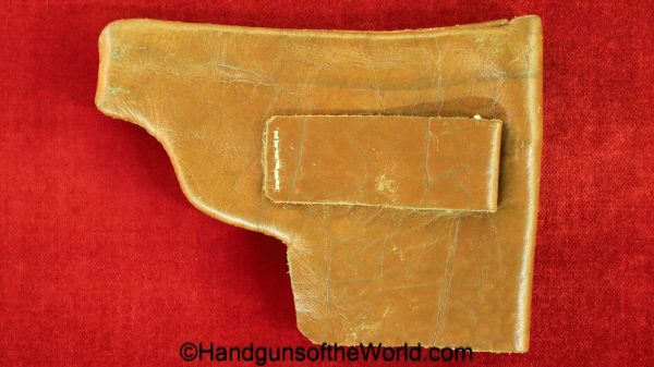 Clement, 1907, Holster, unmarked, soft, brown, leather, original, collectible, handgun, pistol, model, vintage, real, old, period, Belgian, Belgium
