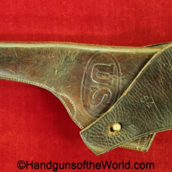 Colt, 1901, 1903, Revolver, Holster, brown, leather, US, Rock Island Arsenal, 1909, T.C.C, original, collectible, Model, Americana, USA, American, America