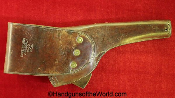 Colt, 1901, 1903, Revolver, Holster, brown, leather, US, Rock Island Arsenal, 1909, T.C.C, original, collectible, Model, Americana, USA, American, America