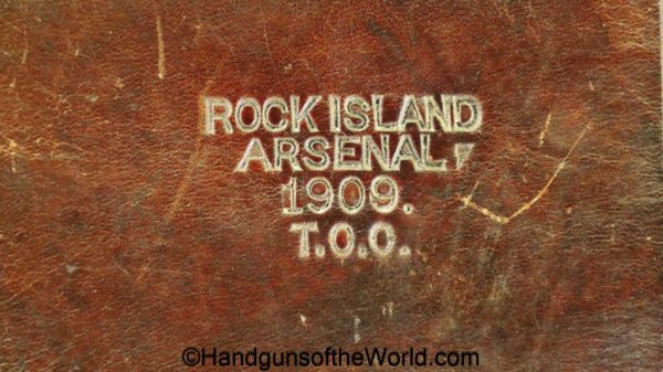 Colt, 1901, 1903, Revolver, Holster, brown, leather, US, Rock Island Arsenal, 1909, T.C.C, original, collectible, Model, Americana, USA, American, America