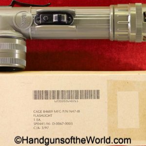 US, Military, Flashlight, NIB, LNIB, MX-991/U, model, original, collectible, Americana, American, America, USA, green, plastic, boxed, with box
