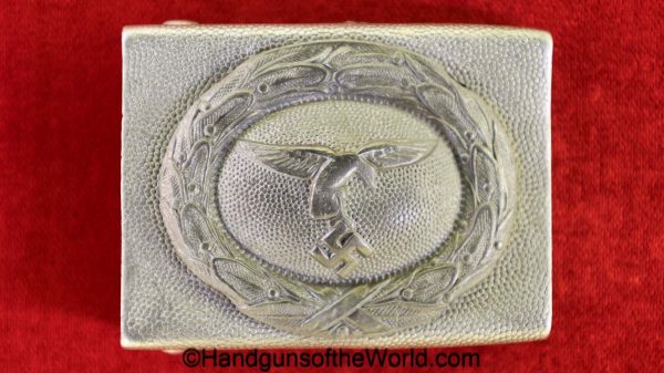 German, WWII, Luftwaffe, Belt, Buckle, unmarked, black, leather, WW2, alloy, original, collectible, Germany, Airforce, Air Force, Field Gear, Real, Vintage
