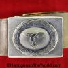 German, WWII, Luftwaffe, Belt, Buckle, unmarked, black, leather, WW2, alloy, original, collectible, Germany, Airforce, Air Force, Field Gear, Real, Vintage