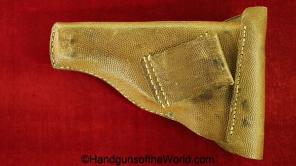 Langenhan, Army Model, Holster, WWI, German, tan, leather, JF.F Woller-Hessen, 1917, original, collectible, Germany, WW1, Army, Model, handgun, pistol