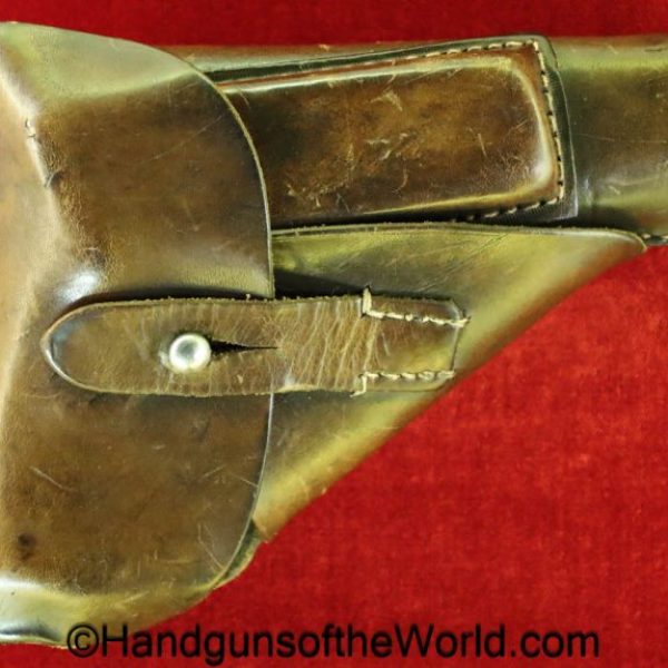 Mauser, HSc, Holster, German, WWII, brown, leather, breakaway, Akah, Oakleaf-9, logo, Germany, WaA938, WW2, original, collectible, WaA 938, break away