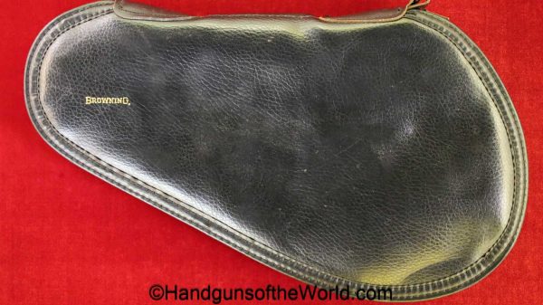Browning, Nomad, Pouch, original, collectible, black, vinyl, ivory, fleece, lining, 4", barrel, models, model, 4, inch, Americana, American, Belgian, Belgium