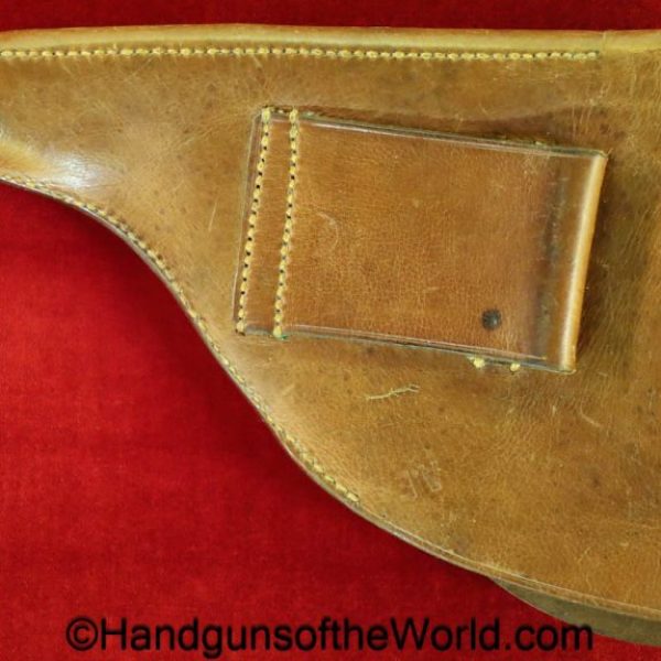 Savage, 1907, Holster, Portuguese, brown, leather, AE, Portugal, WWI, WW1, original, collectible, handgun, pistol, hand gun, Model, real, old, vintage