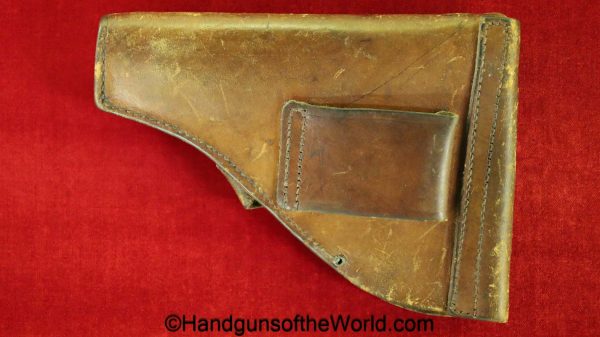 Unique, Kreigsmodell, 17, Holster, German, WWII, tan, leather, Germany, WW2, WaAD20, original, collectible, model, Kriegsmodell, Model 17, real, old, vintage