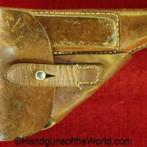 Walther, PP, Holster, WWII, Era, WW2, brown, leather, unmarked, WW2, German, Germany, original, collectible, handgun, pistol, hand gun, real, old, vintage