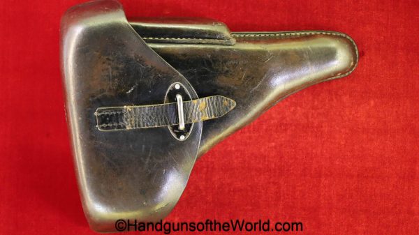 Walther, P-38, Holster, German, WWII, Dated, 1941, Black, leather, hardshell, EWX, WaA195, WaA 195, P38, P.38, P 38, original, collectible, Germany, WW2