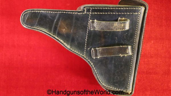 Walther, P-38, Holster, German, WWII, Dated, 1941, Black, leather, hardshell, EWX, WaA195, WaA 195, P38, P.38, P 38, original, collectible, Germany, WW2
