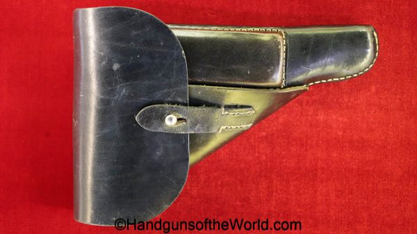 Walther, P-38, Holster, German, WWII, Dated, 1944, original, collectible, P38, P.38, P 38, Black, leather, breakaway, BLA, WaA159, WaA 159, WW2, Germany