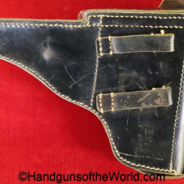 Walther, P-38, Holster, German, WWII, Dated, 1942, Black, leather, hardshell, BML, 42, WaA23, original, collectible, Germany, WW2, P38, P 38, P.38, WaA 23