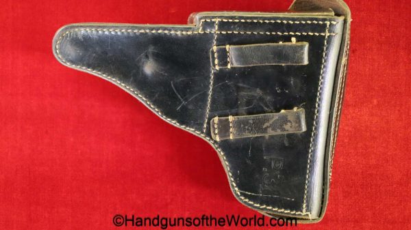 Walther, P-38, Holster, German, WWII, Dated, 1942, Black, leather, hardshell, BML, 42, WaA23, original, collectible, Germany, WW2, P38, P 38, P.38, WaA 23