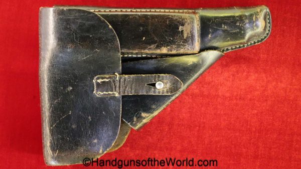 Walther, P-38, Holster, WWII, Era, Black, leather, breakaway, CEY, 4, P.38, original, collectible, German, Germany, WW2, P38, P 38, 1944, handgun, pistol