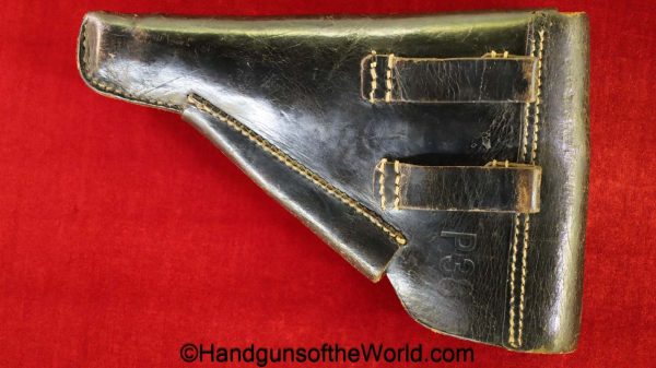 Walther, P-38, Holster, WWII, Era, Black, leather, breakaway, CEY, 4, P.38, original, collectible, German, Germany, WW2, P38, P 38, 1944, handgun, pistol