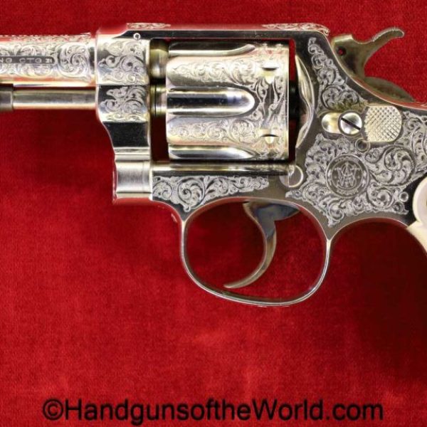 Smith & Wesson, Model 1903, Hand Ejector, .32 Long, Engraved, with Case, with Letter, handgun, revolver, C&R, collectible, Model, 1903, HE, 32, .32, Long