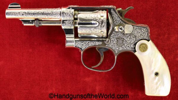 Smith & Wesson, Model 1903, Hand Ejector, .32 Long, Engraved, with Case, with Letter, handgun, revolver, C&R, collectible, Model, 1903, HE, 32, .32, Long