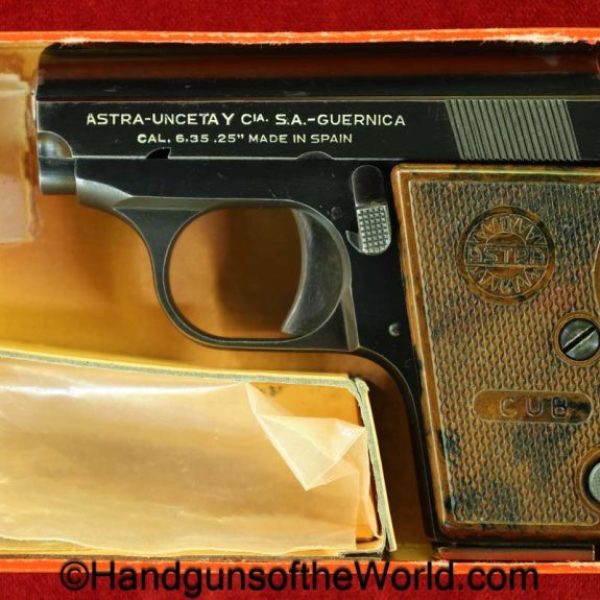 Astra, Cub, 6.35mm, 1968, with Box, Boxed, Spain, Spanish, handgun, pistol, C&R, collectible, VP, Vest Pocket, 6.35, 25, .25, acp, auto, vintage