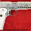 Llama, VIII, 9mm, Factory Engraved, with Pearlite Grips, handgun, pistol, C&R, collectible, 1961, Spain, Spanish, engraved, factory, nickel, 8, Largo